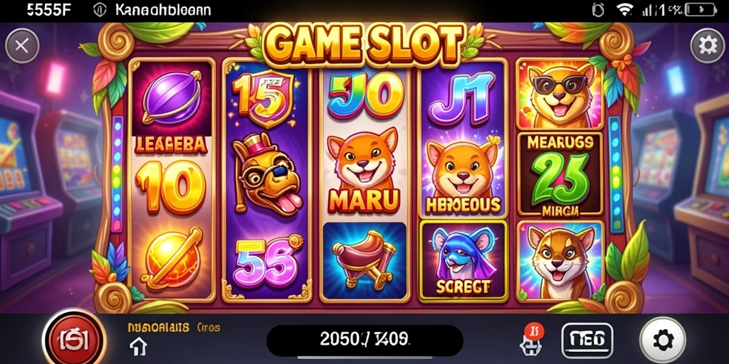 Tampilan gameplay 555F menampilkan grafis Slot yang menarik.