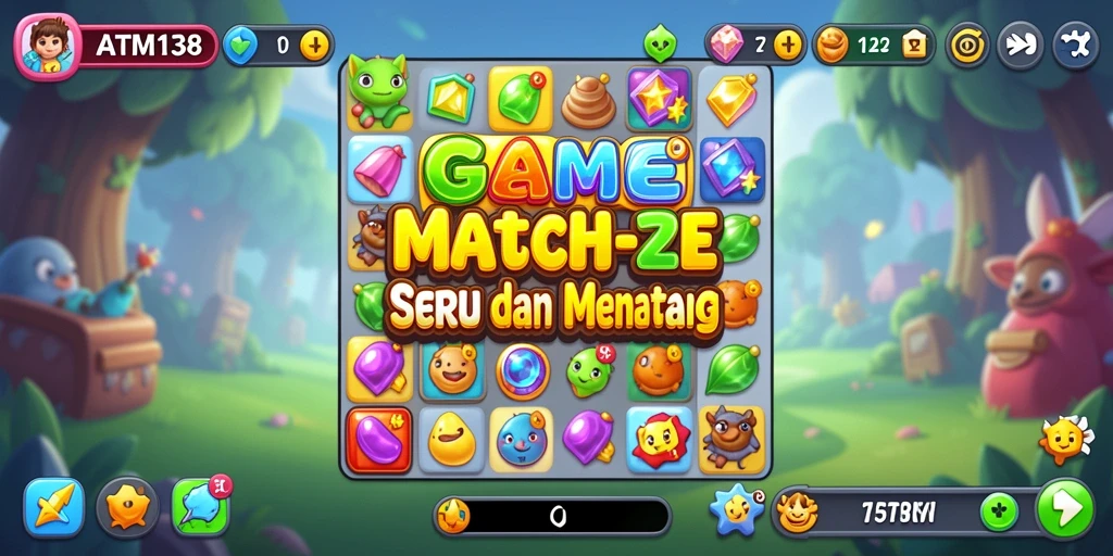 Tampilan gameplay seru dalam permainan Match-3 ATM138.