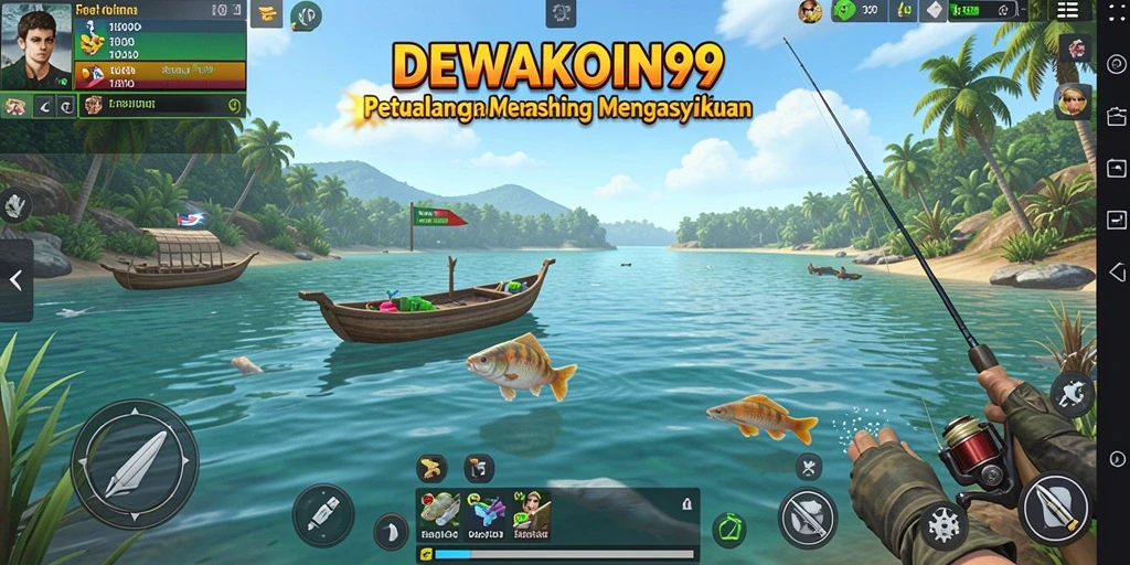 Screenshot gameplay DEWAKOIN99 dengan tampilan memancing yang menakjubkan.