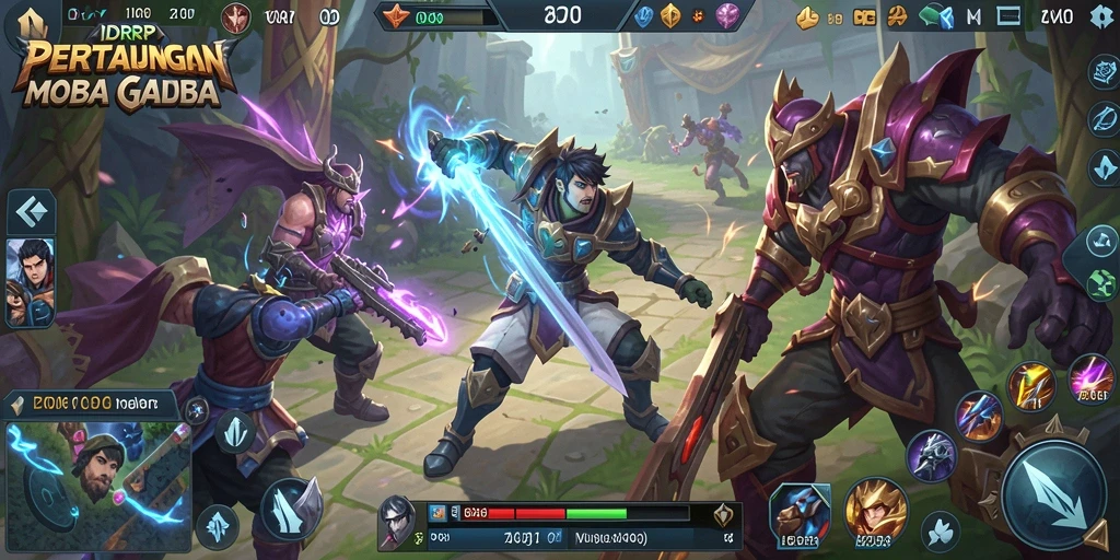 Gameplay seru IDRRP dengan karakter menarik dalam arena MOBA.