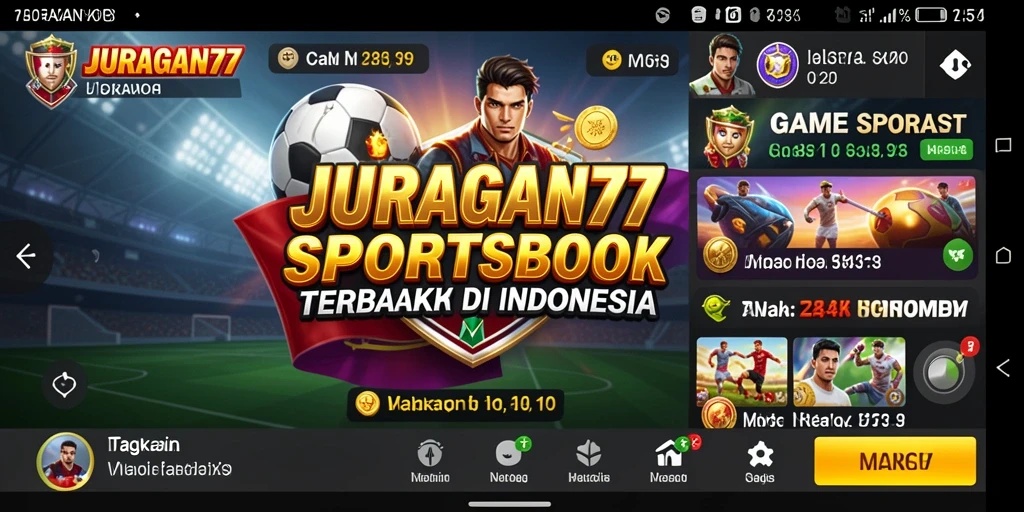Tangkapan layar JURAGAN77 menampilkan pengalaman taruhan olahraga yang seru dan interaktif.