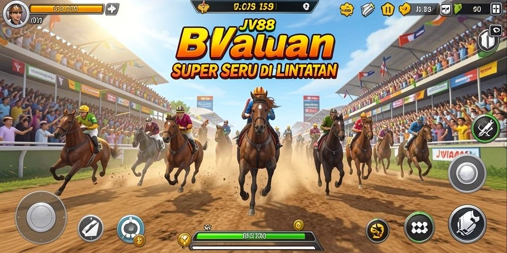 Tampilan menegangkan dari balapan nyata di JV88 dengan mobil cepat.