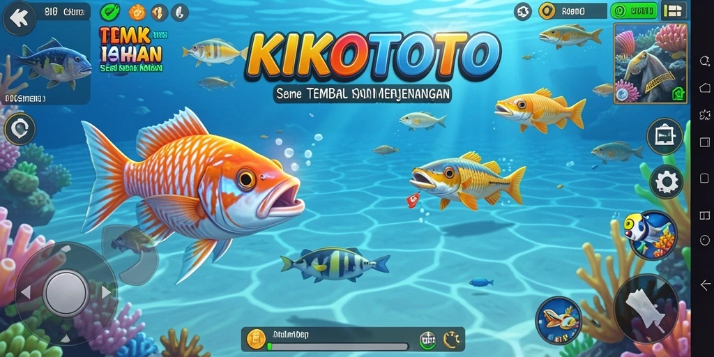 Screenshot gameplay KIKOTOTO menampilkan aksi menembak ikan yang seru.