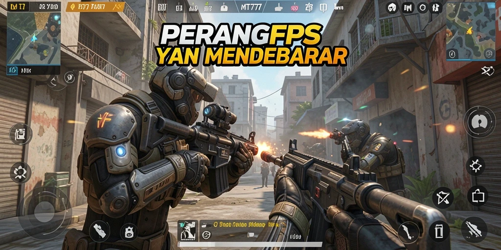 Screenshot gameplay MT777 dengan aksi tembak-menembak yang mendebarkan.