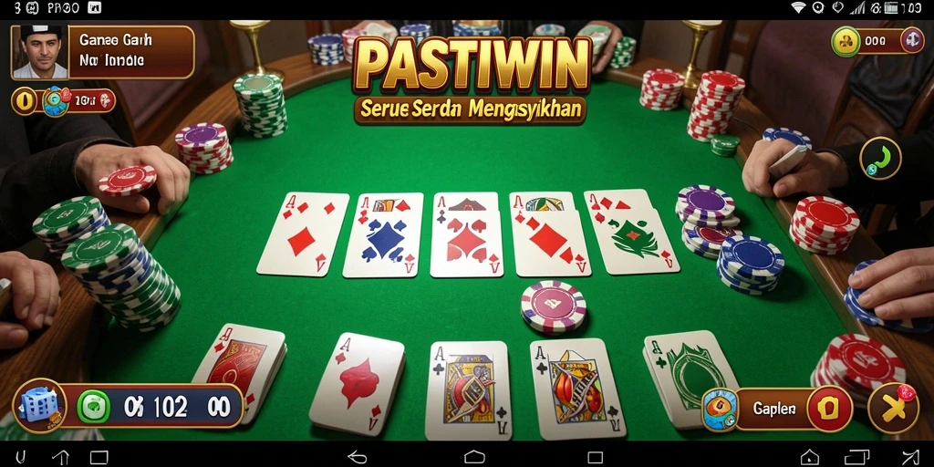 Screenshot permainan Gaple di aplikasi PASTIWIN yang menarik dan interaktif.