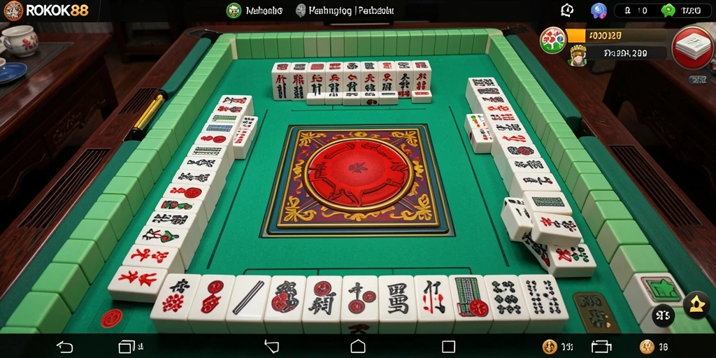 Tampilan gameplay menarik dari ROKOK88 dengan berbagai level Mahjong.