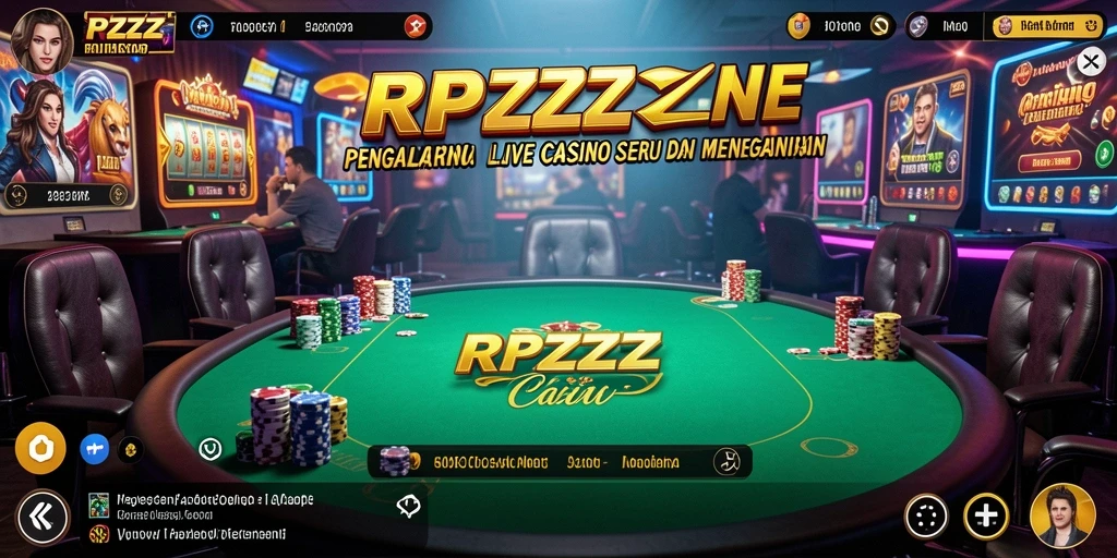 Screenshot utama RPZZZ menampilkan dealer langsung dan gameplay seru di Live Casino.
