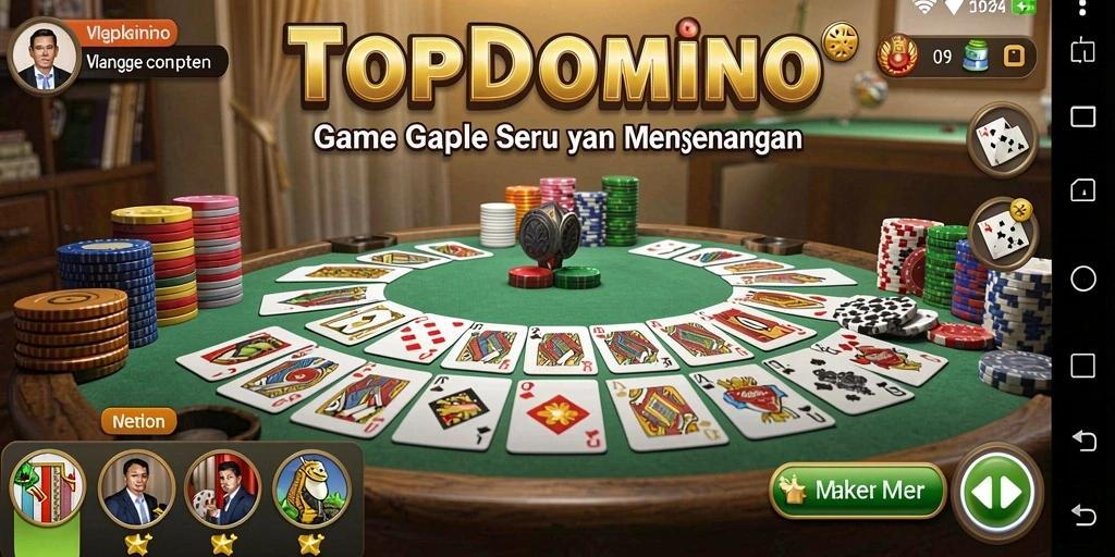 Screenshot gameplay <strong>TOPDOMINO</strong> menampilkan aksi seru permainan Gaple.