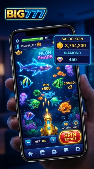 Tampilan antarmuka aplikasi big777 yang sederhana dan intuitif.